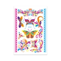 Waterproof temporary tattoo sticker with colorful butterfly, flower and crown designs - Fluorescent QMYG-020