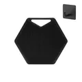 Black hexagonal silicone body scrubber with high-density bristles and hanging hook - With Small Hook / Black