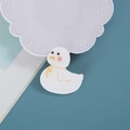 Cute white acrylic duck brooch with yellow bow for kids' backpack and clothing decoration - Mother Duck
