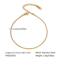 Detail of 1.2mm gold stainless steel snake chain with adjustable lobster clasp closure - Thin Snake Chain Style (YYA025020)