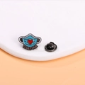 Face mask enamel pin with heart and Together text on orange background - Face Mask