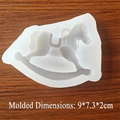 Molde de silicona caballito de madera para manualidades, tamaño 9x7.3x2cm - Semitransparente / Color Aleatorio