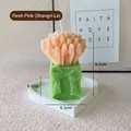 Pink tulip bouquet scented candle in green gift box base with 9.5cm height dimension - Tulip Bouquet (Flesh Pink Shangri-La)