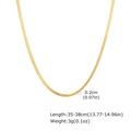Golden stainless steel snake chain necklace 0.2cm width and 35-38cm length for women - Necklace / 0.2cm X 35-38cm / Gold