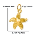 Golden stainless steel starfish pendant charm measuring 2.5cm by 2.3cm for jewelry making - Starfish / Gold