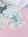 Detail von 6 lichtblauen quadratischen Fingerschwämmen in transparenter Verpackung - 6 Stk. Quadratisch Blau + OPP Beutel