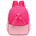 Pink ballet dance backpack for girls featuring a sequin dress and cute bow detail - Tutu Style Rose Red & Pink