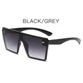 Frameless oversized square sunglasses with black frame and gradient grey lenses - Black Frame Gradient Grey