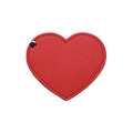 Red heart-shaped PU leather folding cosmetic mirror with elegant lychee texture finish - China Red