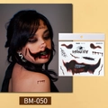 Halloween scary mouth temporary tattoo sticker with blood and spider design, BM-050 - Style BM-050