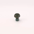 Polished dark green and brown natural stone mushroom figurine for DIY jewelry - India Agate / 15*20mm