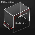 Transparent acrylic U-shaped shelf with 25cm length and 5mm thickness for storage - 25x10x10cm
