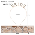 Cerchietto BRIDE in oro rosa con strass per matrimonio con misure dettagliate - Oro Rosa (TS-J3271RG)