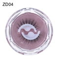 Reusable self-adhesive false eyelashes ZD04 with natural curl in purple glitter case - ZD04