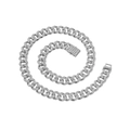 Silberne Iced-Out Gliederkette für Herren mit funkelnden Kristallen auf weißem Grund - Silber - 20 Zoll