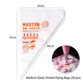 Medium size disposable piping bag 20x31cm with printed scale for cake decorating - Medium Printed 20pcs