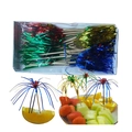 Colorful fireworks paper fruit picks with metallic foil fringe for party cake decoration - 10cm Stamen Tassel Pick