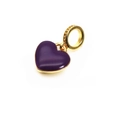 DIY purple heart enamel charm pendant with golden edges for customized jewelry bracelets - Purple Heart Pendant