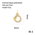 Macro detail of 18K gold plated copper butterfly pendant with zircon ring and 5mm hole - Gold Butterfly Ring (H-1)