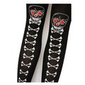 Halloween black thigh high socks featuring skull pattern and red eye bone designs - One Size / Red-Eyed Skull Crossbone