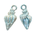 Light blue conch shell alloy charms with detailed spiral texture for DIY jewelry making - Conch / Light Blue