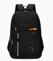 Black sport backpack with orange zipper accents and durable nylon material - 2041 Orange