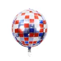 22 Zoll 4D Disco-Ballon mit rot-blau-weißem Metallic-Karo für Party-Dekoration - 22 Zoll / Rot & Blau