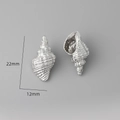 Silver conch shell pendant in 22mm size with detailed metallic texture finish - 4# Platinum Plated