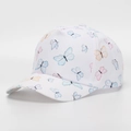 White baseball cap for kids featuring colorful butterfly print and curved brim - White Butterfly Style (6#)