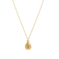 Golden titanium steel chain necklace with water drop pendant and light gemstone - June