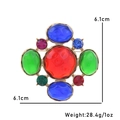 Spilla a croce bohémien con grande pietra rossa e gemme vintage multicolori - 6# Croce Bohemienne