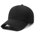 Black baseball cap with embroidered mountain peak logo and Youth Dayoff text detail - Black with Black Embroidery