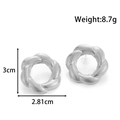 Silberne gedrehte Spiral-Creolen für Damen, 3cm Größe mit 8,7g Leichtgewicht-Design - Spirale Verdrehter Ring (YE-062) / Silber