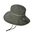 Sombrero de pescador verde oscuro de ala ancha con cuerda ajustable para el exterior - Verde Militar