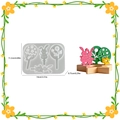 Easter rabbit and egg resin silicone mold with finished forest themed star projects - Easter Egg Bunny Insert Style 001