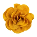 Macro shot of 7cm mustard yellow bubble crepe fabric flower with layered texture - No.4 Gold