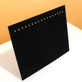 Black velvet jewelry display board with 17 gold metal hooks for necklaces and bracelets - Single Row 17 Hooks / Black