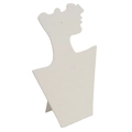 White fabric bust jewelry display stand for elegant necklace and pendant presentation - White Linen