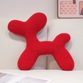 Soft red balloon dog plush pillow made of curly sherpa fleece for sofa decor - 50*40cm / Bright Red