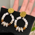 2510127 Round Pearl And Crystal Beaded Earrings (s925 Silver Needle)