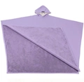 Dettaglio dello scialle viola con cappuccio che mostra flanella e fodera in pile bianco - Taglia unica / Viola chiaro