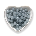 DIY 8mm grayish blue glass beads in a heart porcelain bowl for jewelry making - Light Gray