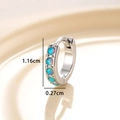 Orecchino a cerchio argento con quattro opali turchesi e diametro di 1,16 cm - Opale Blu - Singolo