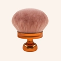 Roze mushroom poederkwast met roségouden metalen handvat voor perfecte make-up - Roségoud