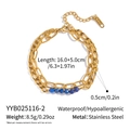 Detail of 18K gold-plated double-layer stainless steel bracelet with blue lapis beads - Blue Lapis Lazuli Style (YYB025116-2)