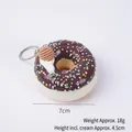 Porte-clés donut en mousse PU au chocolat avec vermicelles colorés et pendentif - Café