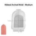Molde de silicona con arco de rayas para velas DIY, tamaño mediano de 8,7 cm - Arco mediano con nervaduras