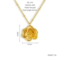 Specificaties van de 18k vergulde roestvrijstalen rozenhanger ketting, afmeting 21x20mm - Gouden Stijl (ZN1673G)