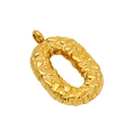 Letter O nugget pendant in golden finish with textured surface for men and women - Letter O - Gold Pendant