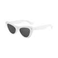 Lunettes de soleil œil de chat rétro avec monture blanche et verres gris foncé - Monture Blanche Verres Gris